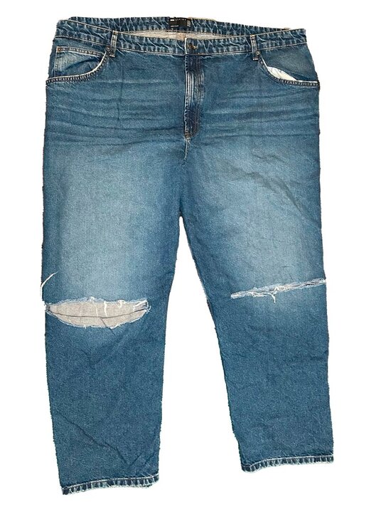 ASOS Denim - ASOS Women's Distressed Blue Baggy Jeans